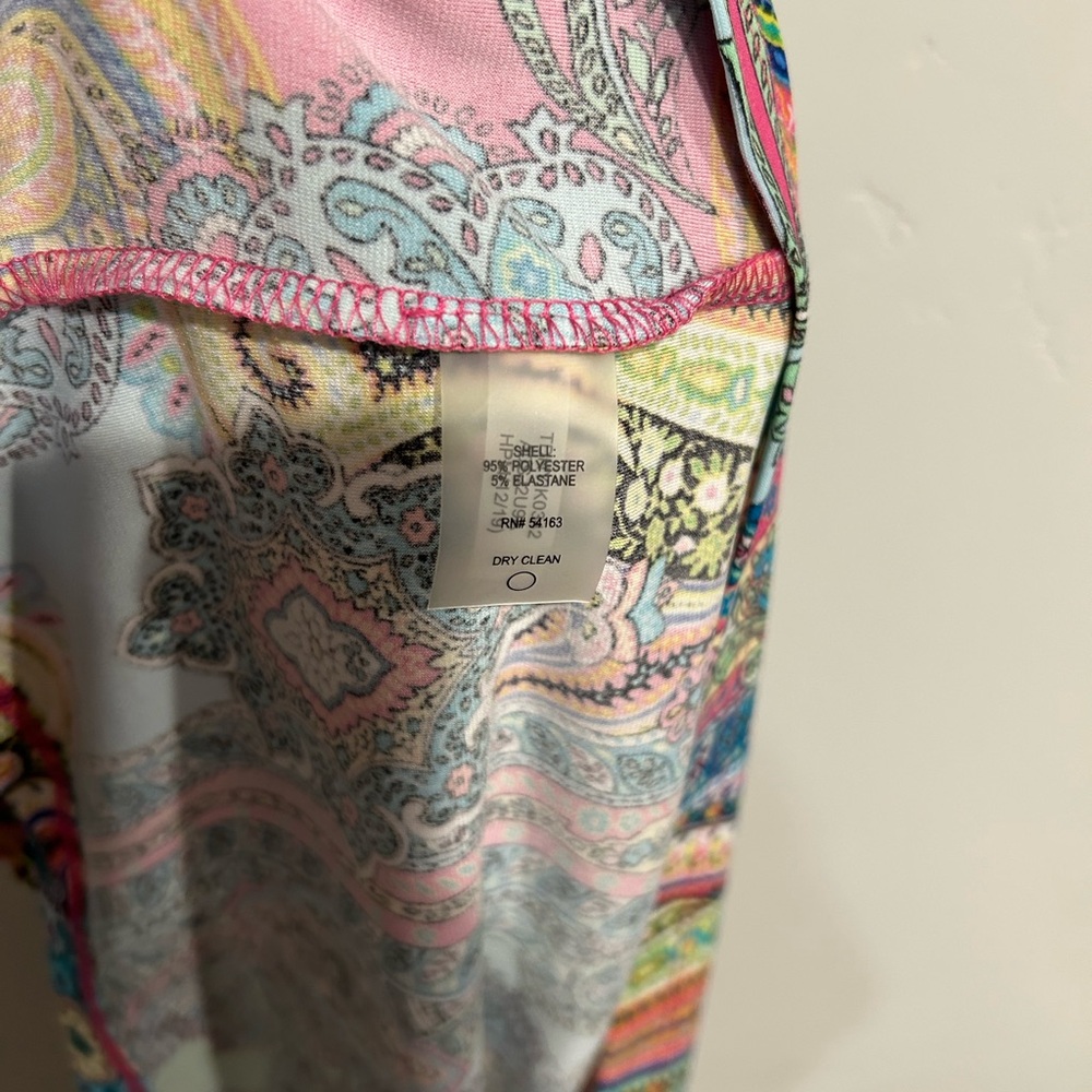 Tommy Hilfiger Multicolor Bright Mixed Paisley Dress Boho Size 10 - Picture 4 of 5